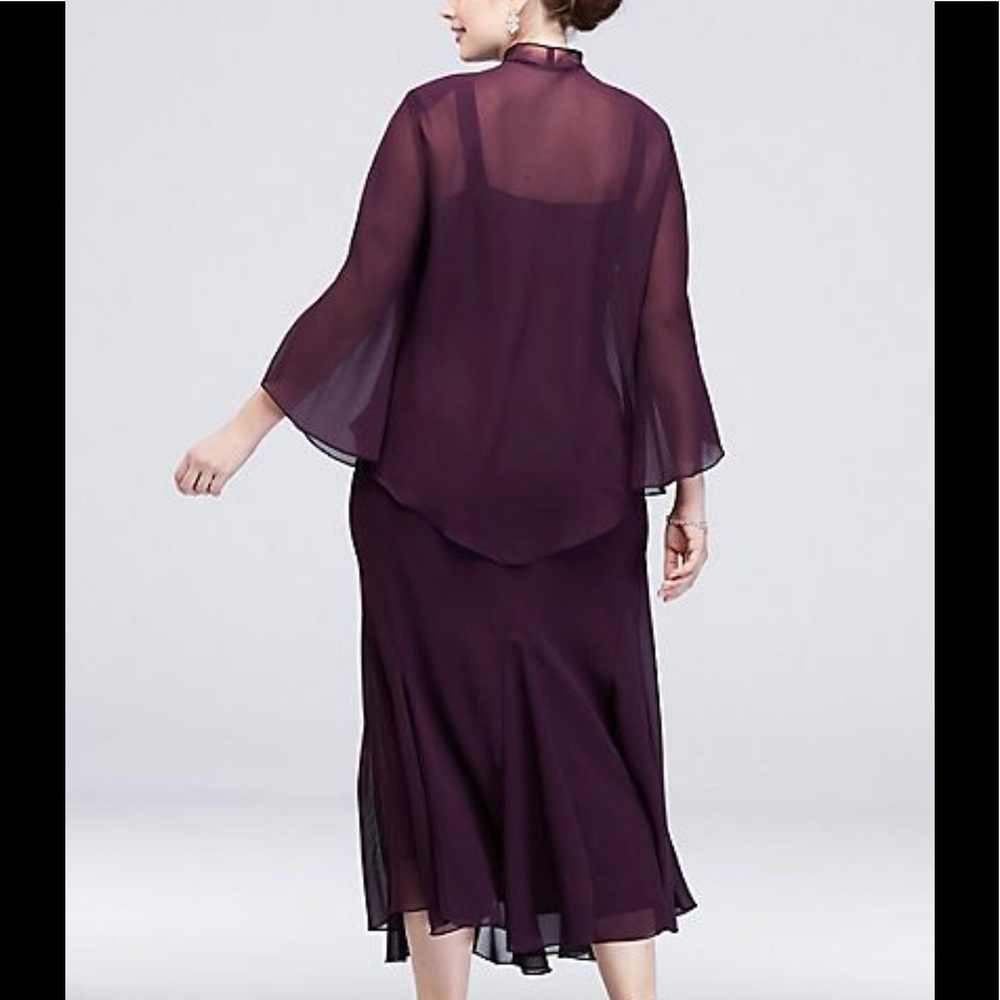 Formal Jacket Dress Plus Size 24W Beaded Purple - Picture 2 of 4